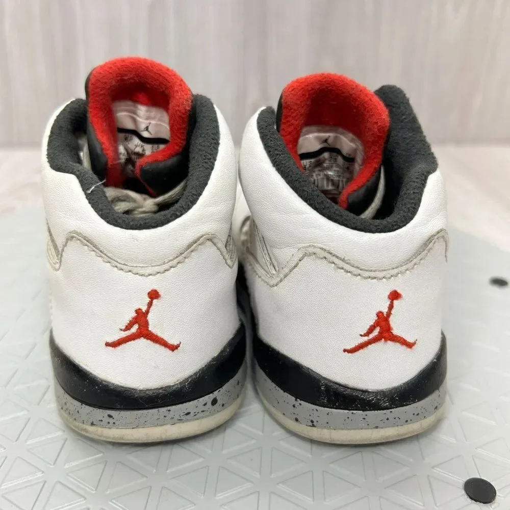Nike Air Jordan 5 Retro TD White Cement Toddler Sneakers Shoes 440890-104 Sz 8C - Picture 9 of 12